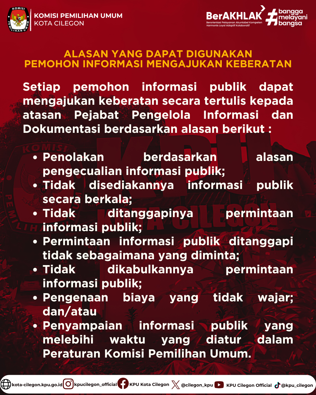 ALASAN YANG DAPAT DIGUNAKAN PEMOHON INFORMASI MENGAJUKAN KEBERATAN